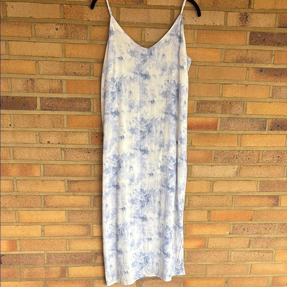 Double Zero women’s tie dye lined to knee spaghetti strap slip dress Large
